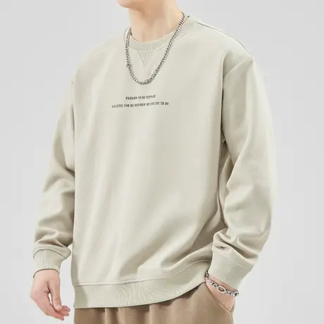 春季男款潮牌印花套头长袖卫衣春秋款重磅中性风情侣装圆领上衣服商品大图