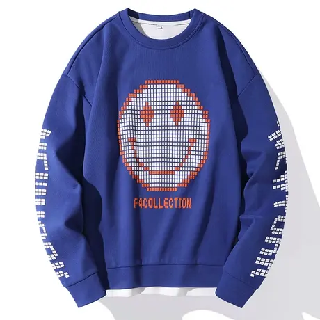 春秋装卫衣男士长袖2022新款圆领套头打底衫个性字母印花体恤潮牌商品大图