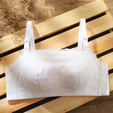 白色内衣女防走光聚拢薄款透气收副乳小胸无钢圈带裹胸式抹胸文胸商品大图