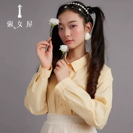 淑女屋旗舰店官网冬季新品女士秋蝉系列衬衫女秋冬设计感小众气质图片