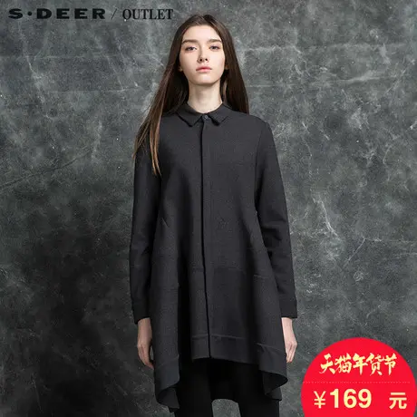 【买3免1】sdeer圣迪奥帅气随意阔摆A字衬衫S15380513图片