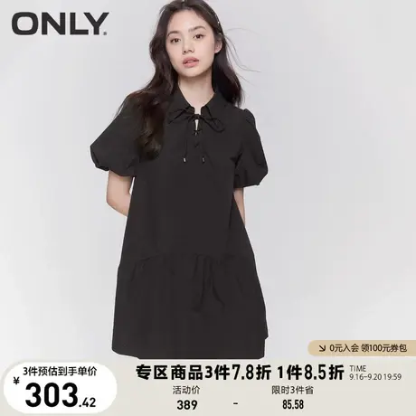 【买5免1】ONLY2023春夏新款气质泡泡袖宽松显瘦A字短款连衣裙女图片