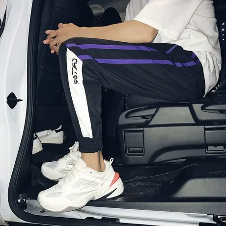 网红裤子男韩版宽松潮流九分裤薄款男士休闲运动裤夏季ins束脚裤商品大图