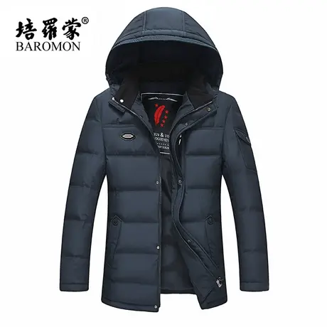 BAROMON/培罗蒙2023冬季新款鸭绒外套中年男士加绒保暖抗皱羽绒服图片