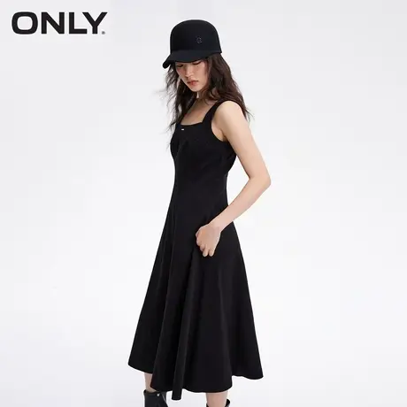 ONLY奥莱春季新款时尚收腰显瘦中长款牛仔吊带连衣裙女图片