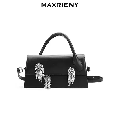 【商场同款】MAXRIENY冰封瞬间皮包时尚百搭亮片流苏设计感手拎包商品大图