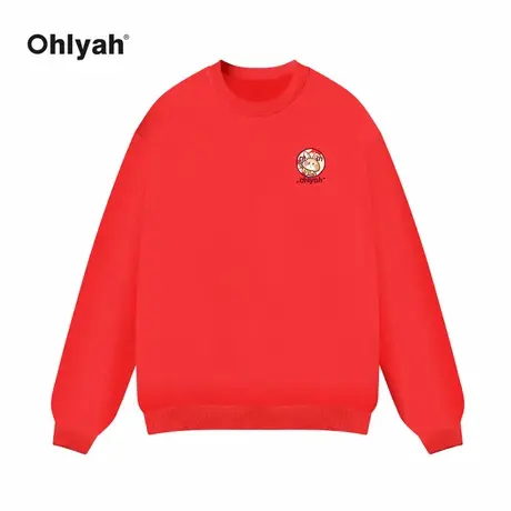 Ohlyah兔年本命年新年情侣装卫衣女秋冬季2023年新款红色定制外套商品大图