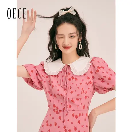 Oece甜美碎花连衣裙2023春夏新款女装设计感小众法式裙子少女裙图片