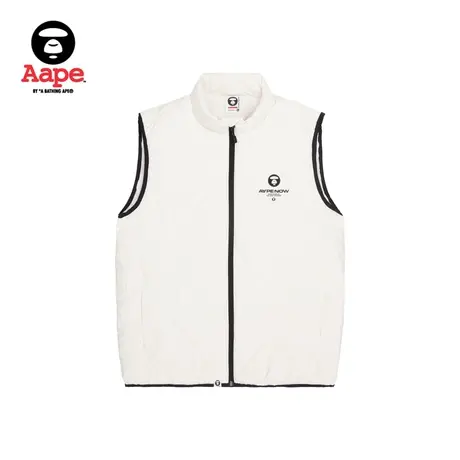 Aape旗舰店男装秋冬猿颜徽章纯色绗缝休闲背心羽绒马甲7471XAH商品大图
