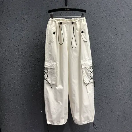 个性美式休闲束脚裤女潮2023秋季新款辣妹宽松显瘦百搭工装哈伦裤图片