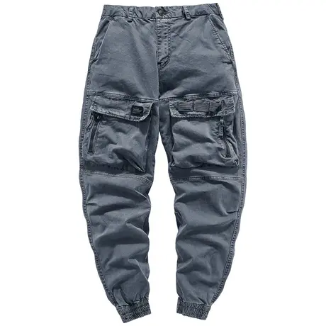 VIP工装裤男多口袋伞兵裤宽松运动休闲长裤复古水洗潮牌ins束脚裤商品大图