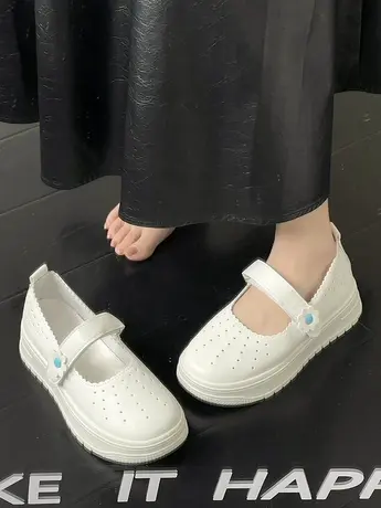 护士鞋女软底透气增高防滑不累脚夏季凉鞋厚底洞洞医护专用小白鞋商品大图