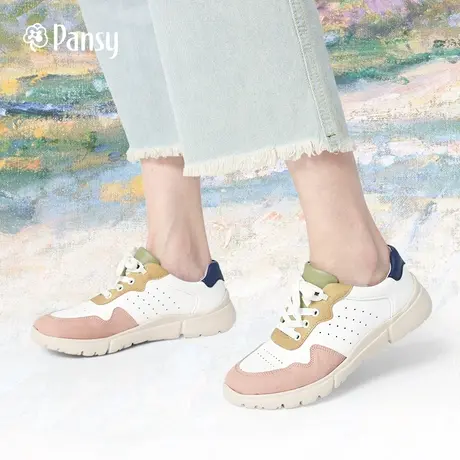 Pansy日本女鞋时尚撞色拼接轻便舒适透气休闲运动软底跑步鞋秋商品大图