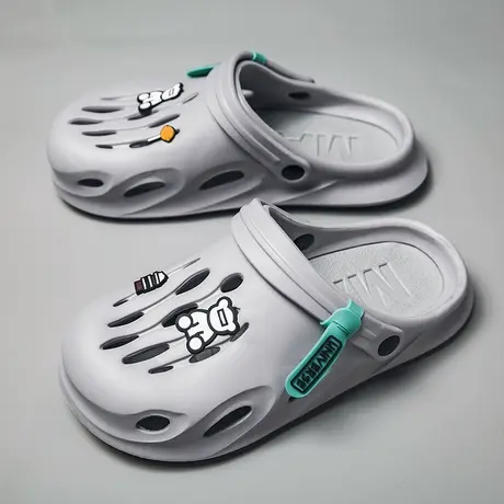 雨鞋男款夏季钓鱼水鞋劳保厨师胶鞋沙滩涉水洞洞鞋户外防滑防水鞋商品大图