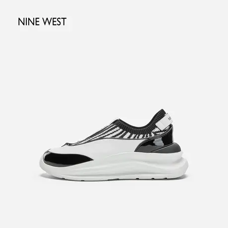 Nine West/玖熙飞织冰川底休闲鞋2024年春季新款超轻撞色增高女鞋图片
