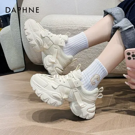 达芙妮厚底老爹鞋女2024新款秋增高小个子松糕鞋网面透气运动鞋女商品大图
