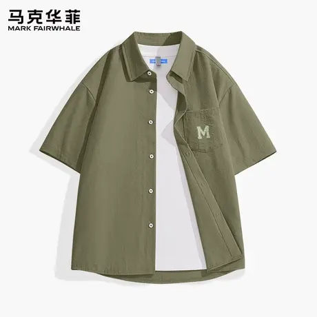 马克华菲夏季速干短袖男款衬衫2025新款宽松休闲半袖衬衣男T恤潮X图片