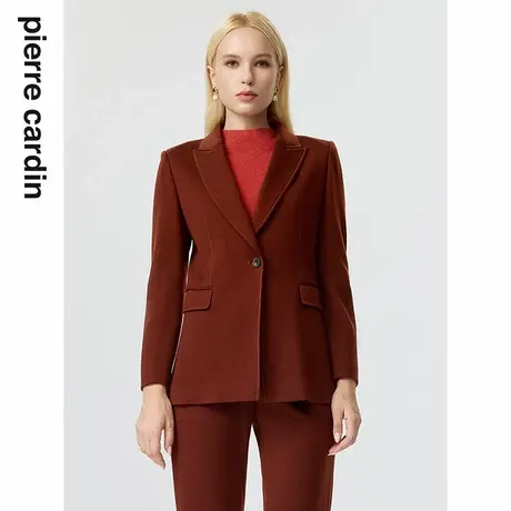 【皮尔卡丹女装】简约修身通勤小众毛呢西服【专柜正品】图片