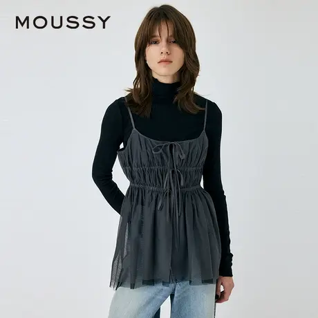 MOUSSY 夏季新品法式优雅森系叠穿雪纺吊带衫010HAK30-8091图片