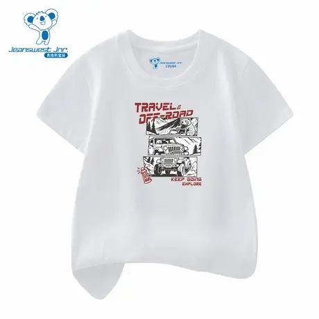 XD真维斯童装2025夏季新款男童圆领纯棉印花短袖T恤上衣图片