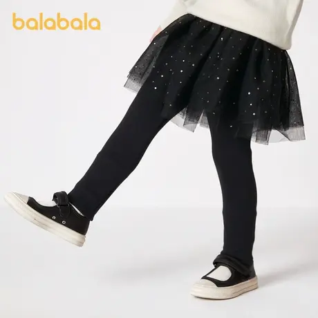 巴拉巴拉童装女童打底裤加绒儿童裤子网纱小童宝宝潮柔弹时尚甜美商品大图