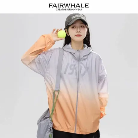 马克华菲2025夏新款渐变户外防晒服男女同款时尚休闲宽松夹克外套图片
