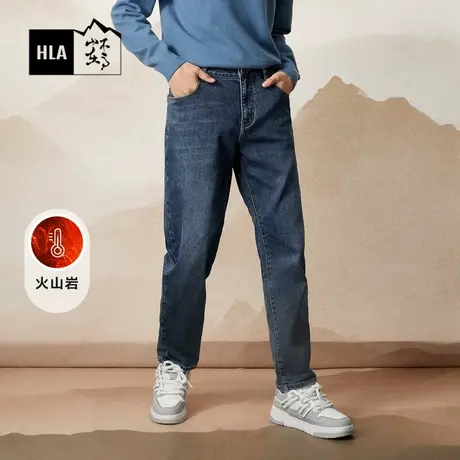 【磨毛】HLA/海澜之家暖+牛仔裤23秋冬款循迹山不在高系列保暖裤商品大图