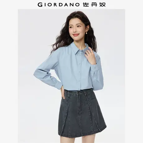 佐丹奴衬衫女装纯棉破骨宽松梭织长袖休闲衬衫 05345867商品大图