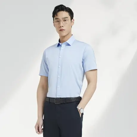 雅戈尔奥莱 男装商务休闲爸爸装时尚免烫短袖衬衫男商品大图