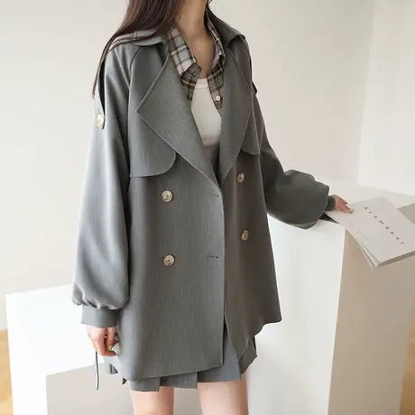 【清仓仅需139】短款风衣女中长款小个子宽松英伦风气质流行外套图片