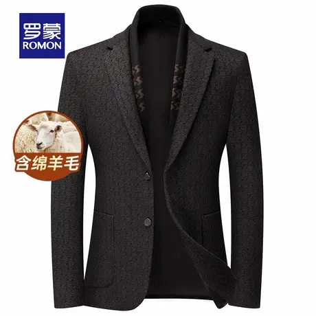 【含绵羊毛】罗蒙男士长袖商务修身西服外套2025秋季新款日常上衣商品大图