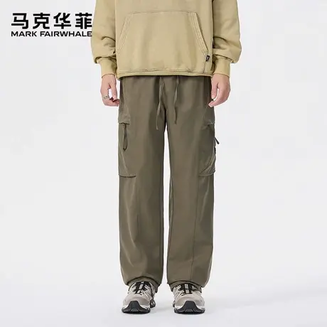 马克华菲男士工装裤春秋季美式复古休闲裤潮流百搭宽松阔腿直筒裤商品大图