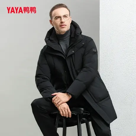 鸭鸭男士羽绒服2023年秋季新款中长款连帽时尚百搭保暖外套Y图片