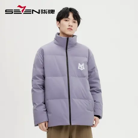 柒牌旗下清仓潮牌SVNMDN羽绒服男款2022冬季宽松字母印花休闲外套图片