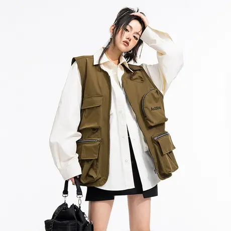 YEP×AU3TIC 多功能立体口袋 复古山系户外露营工装马甲背心外套图片