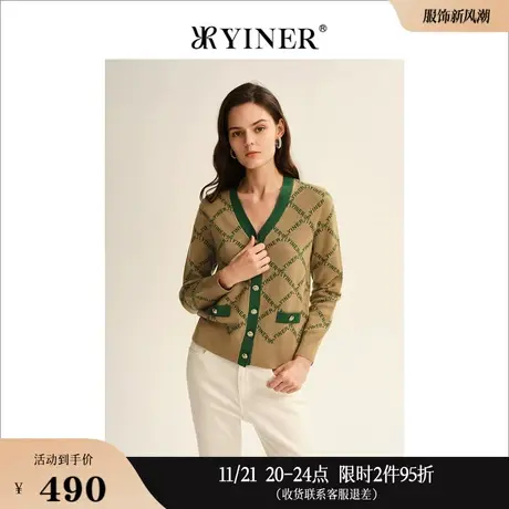 【小香风】YINER音儿线上专选女装秋季字母印花长袖衫商品大图