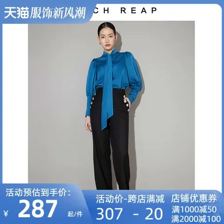 希区高端西装裤女职业春季新款时尚阔腿裤宽松休闲直筒裤子商品大图