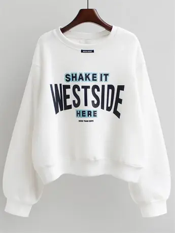 卫衣女春秋薄款2022秋冬新款韩版ins潮圆领无帽百搭短款chic上衣商品大图