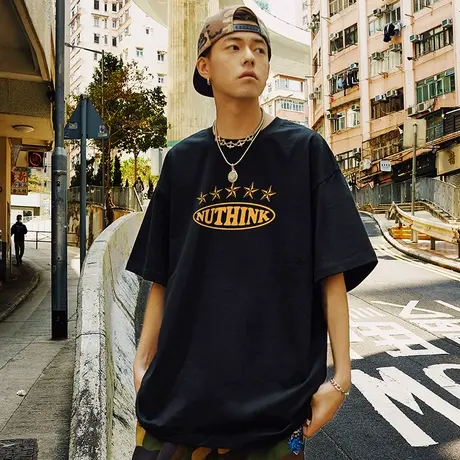 Nuthink美式宽松街头字母短袖T恤男国潮大码半袖潮流半袖夏季男款商品大图
