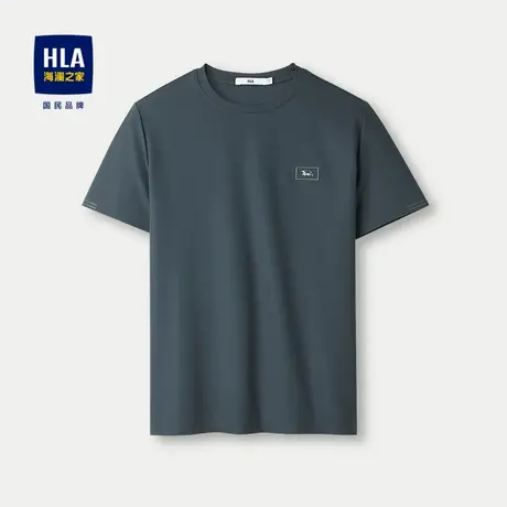 HLA/海澜之家随行易打理短袖T恤2024春夏新款时尚肌理感上衣男商品大图