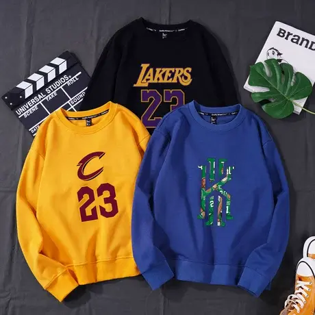 运动无帽长袖卫衣男篮球夜跑晨练健身上衣春秋季詹姆斯欧文打底衫图片