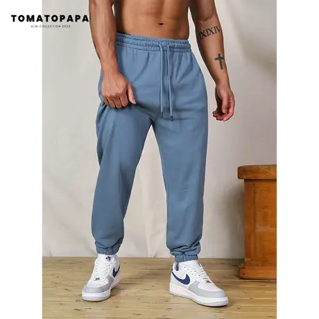 TOMATOPAPA春秋新款基础卫裤纯色百搭休闲运动长裤束脚宽松裤子商品大图