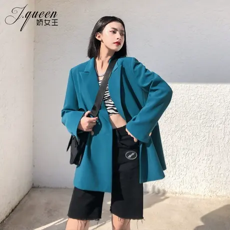 西装外套女秋季韩版宽松英伦高级感复古港风炸街休闲小个子小西服图片