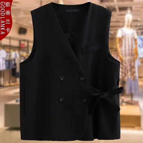 2022秋装新款年轻气质妈妈马甲外套宽松加肥加大码V领西装马夹女商品大图