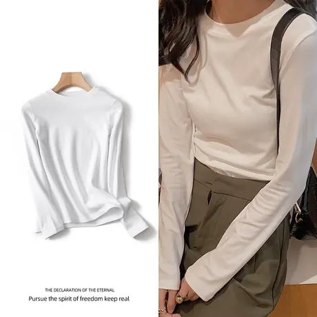 半高领内搭打底衫秋冬新款德绒2021大码女装保暖洋气双面绒上衣潮商品大图