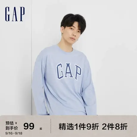 Gap男女装秋季LOGO纯棉亲肤长袖T恤451047美式情侣装运动休闲上衣图片