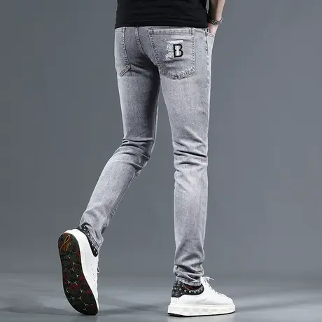 男士牛仔裤2023新款爆款夏季冰丝弹力休闲牛仔长裤男夏天修身小脚商品大图