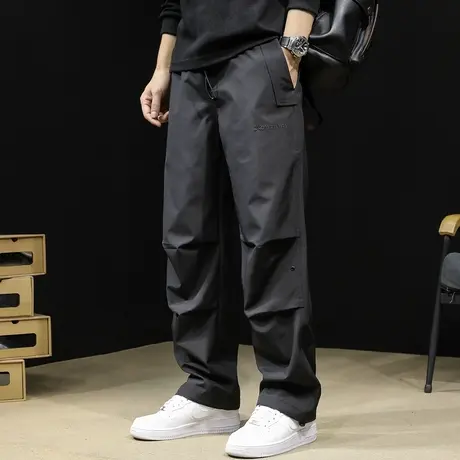 直筒休闲裤男2023新款男裤宽松秋款美式户外潮牌阔腿机能裤子加厚商品大图