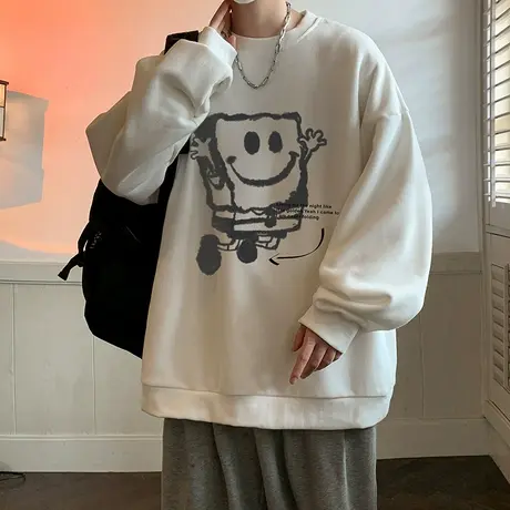 重磅卫衣男无帽秋季重磅2023新款美式复古oversize潮牌青少年外套商品大图