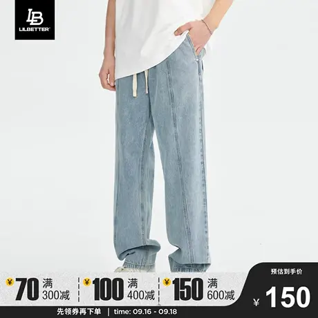 Lilbetter牛仔裤男西海岸美式裤子oversize男裤帅气潮流直筒裤LB商品大图